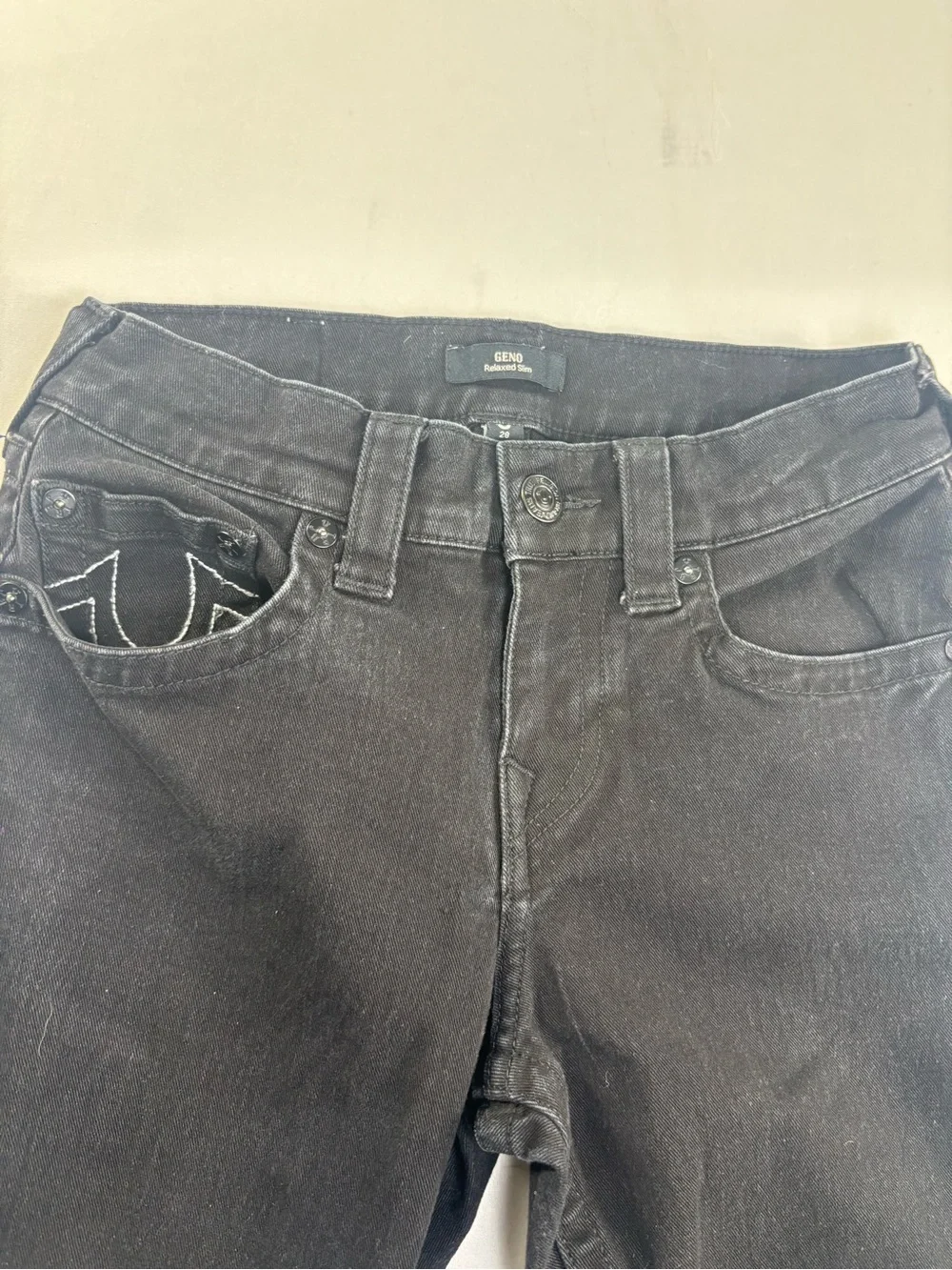 True Religion Geno No Flap Black Slim Jeans 28